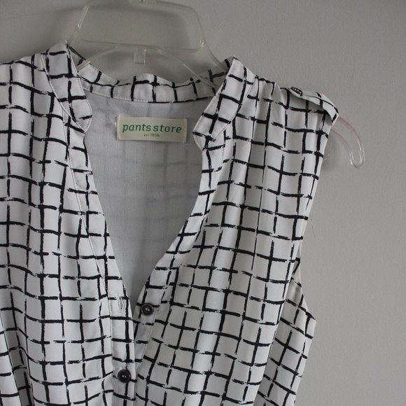 Pants Store Grid Pattern Button Dress - Picture 3 of 4